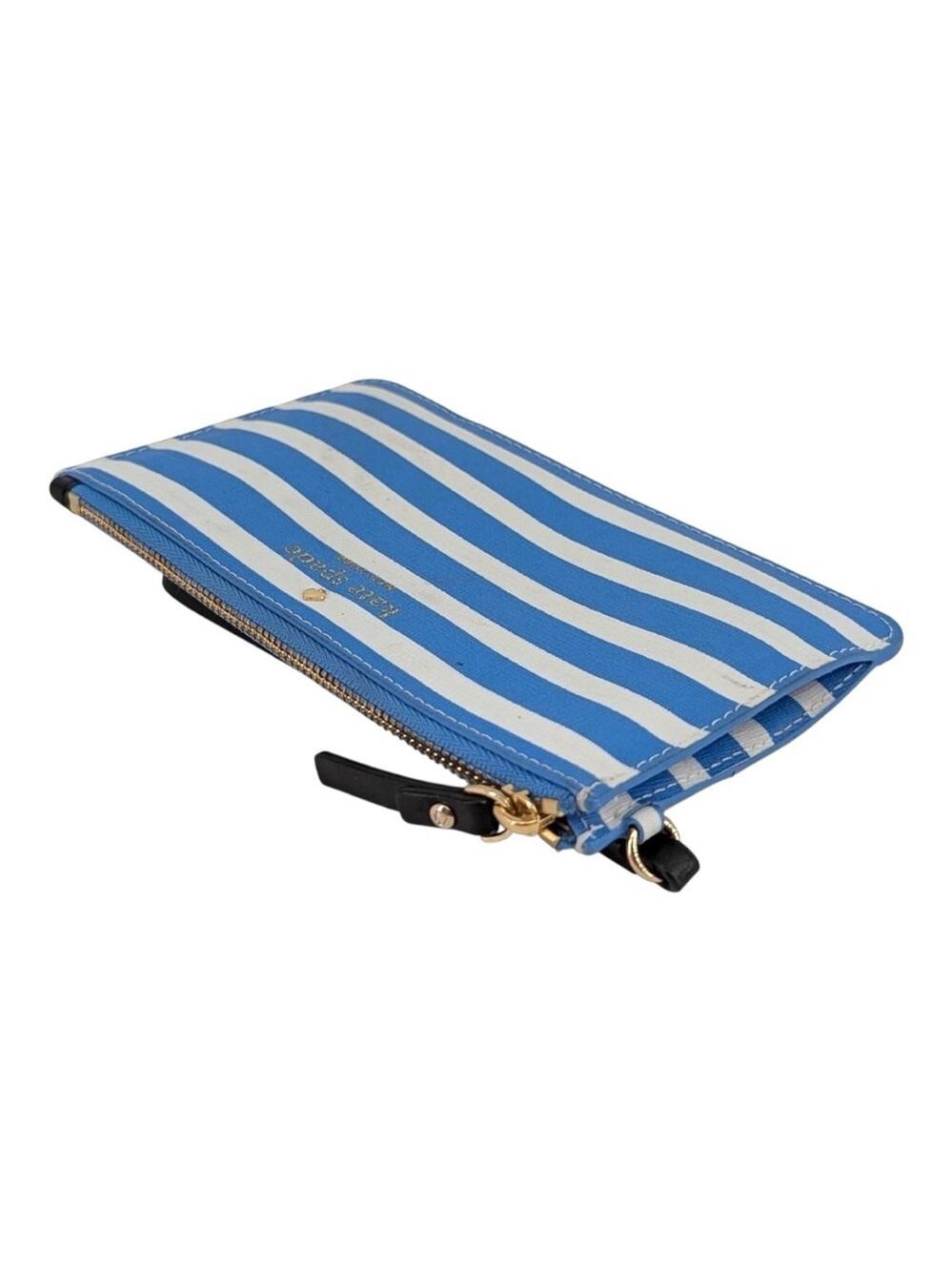 Kate Spade Blue White Striped One Clutch Wristlet - Picture 3 of 6